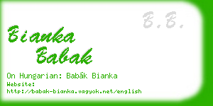 bianka babak business card